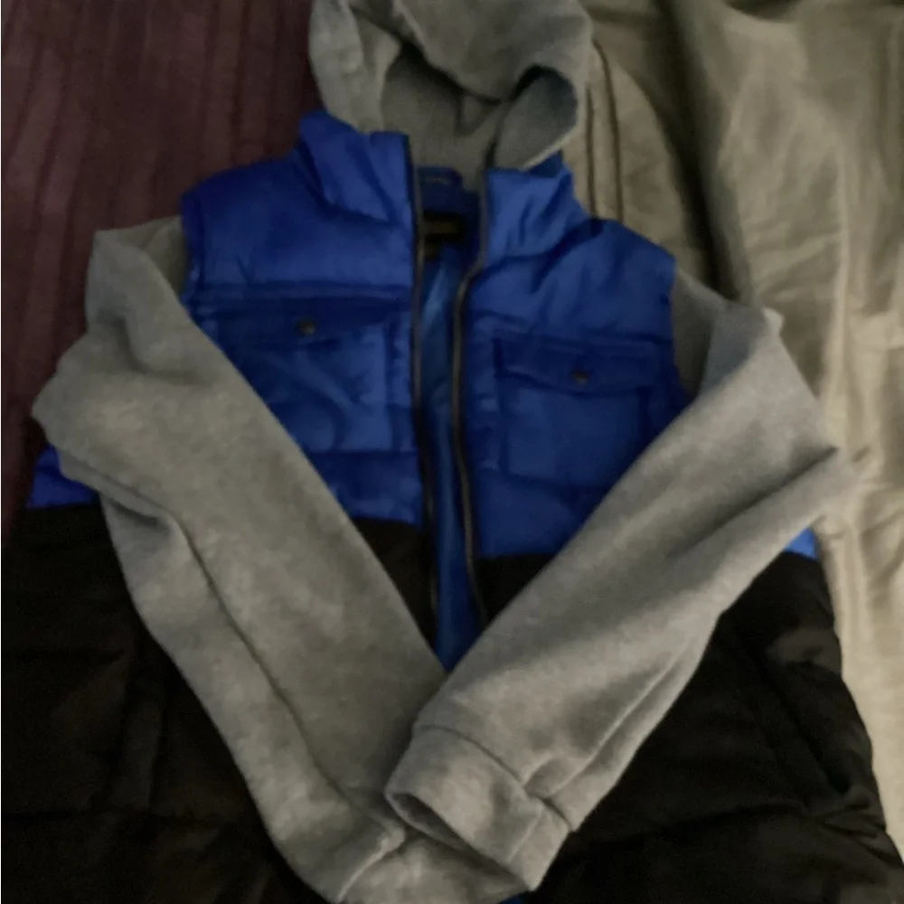 Kids Blue and Gray Puffer Jacket